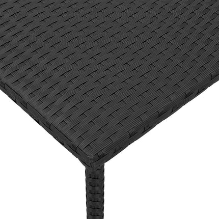 Soffbord för trädgården rektangulärt svart 80x40x37 cm