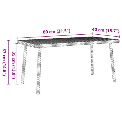 Soffbord för trädgården rektangulärt beige 80x40x37 cm