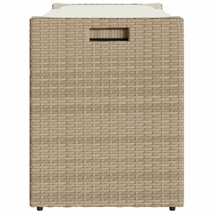 Förvaringsbänk för utomhusbruk dyna beige 100 cm konstrotting