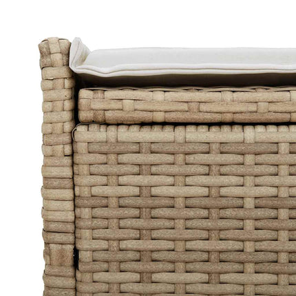 Förvaringsbänk för utomhusbruk dyna beige 100 cm konstrotting