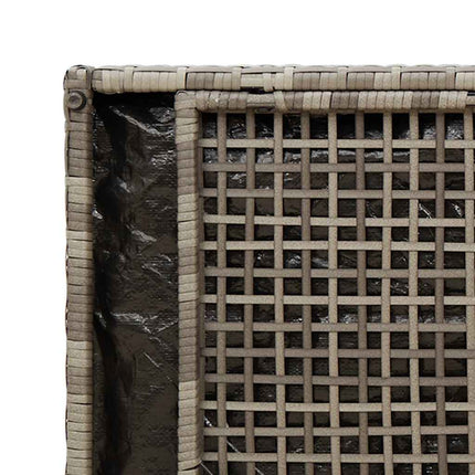 Förvaringsbänk för utomhusbruk dyna grå 100 cm konstrotting