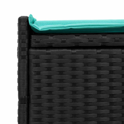 Förvaringsbänk för utomhusbruk dyna svart 100 cm konstrotting