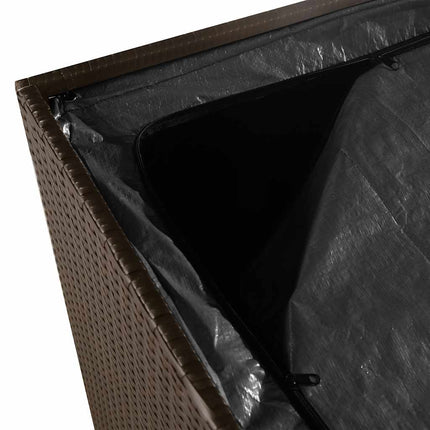 Förvaringslåda för trädgården brun 110x50x58 cm konstrotting