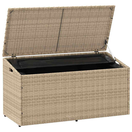 Förvaringslåda för trädgården beige 110x50x58 cm konstrotting