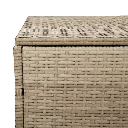 Förvaringslåda för trädgården beige 110x50x58 cm konstrotting