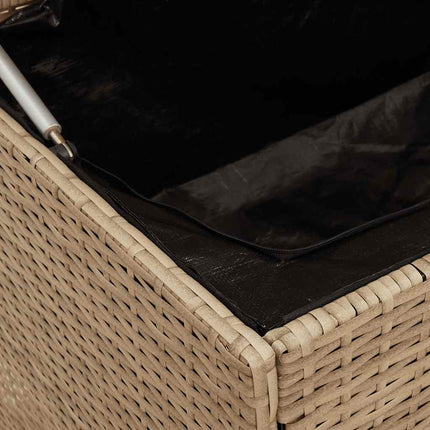Förvaringslåda för trädgården beige 110x50x58 cm konstrotting