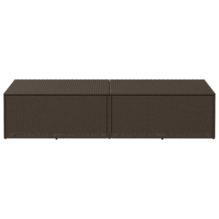 Förvaringslåda för trädgården brun 220x50x58 cm konstrotting