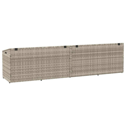 Förvaringslåda för trädgården ljusgrå 220x50x58 cm konstrotting