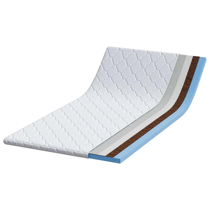 Kokostopper Vit 120 x 200 cm Jacquardtyg