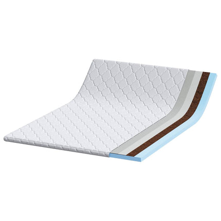 Kokostopper Vit 140 x 200 cm Jacquardtyg