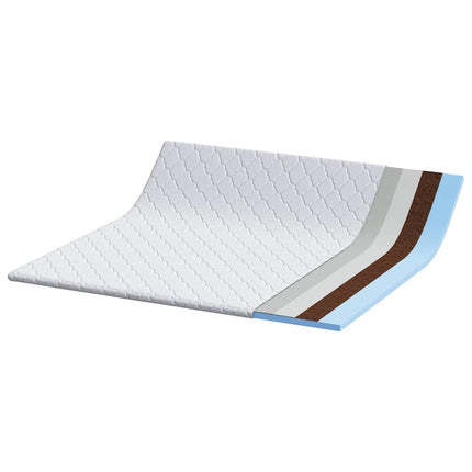 Kokostopper Vit 180 x 200 cm Jacquardtyg