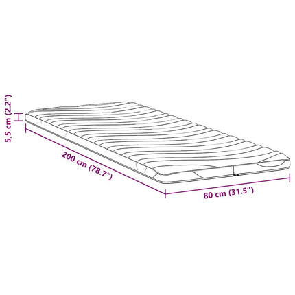 Madrasskydd Vit 80 x 200 cm Stickad tyg