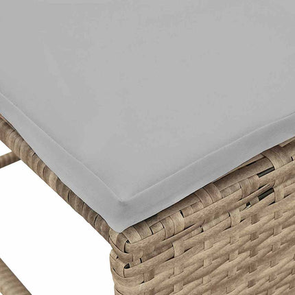 Trädgårdsoffset med kudde 6 pcs Beige och Ljusgrå konstrotting
