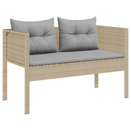 Trädgårdsoffset med kudde 6 pcs Beige och Ljusgrå konstrotting