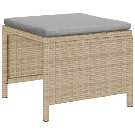 Trädgårdsoffset med kudde 6 pcs Beige och Ljusgrå konstrotting