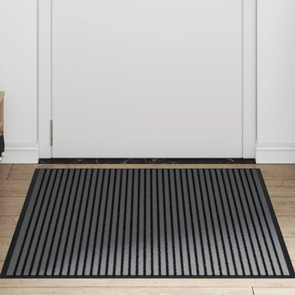 Dörrmatta rand svart och grå 90x150 cm