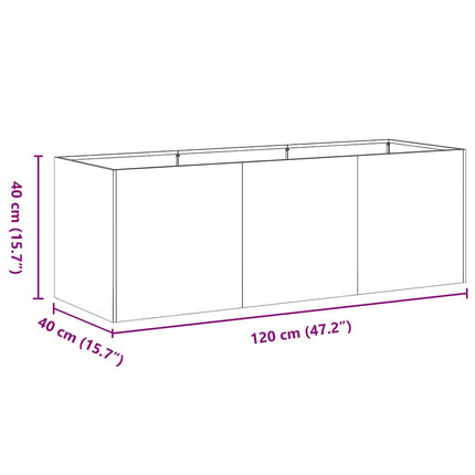 Odlingslåda vit 120x40x40 cm kallvalsat stål