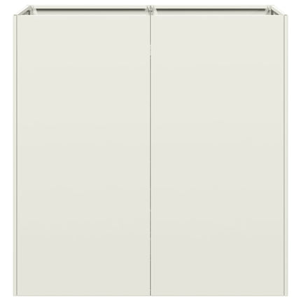 Planteringskärl vit 80x40x80 cm kallvalsat stål