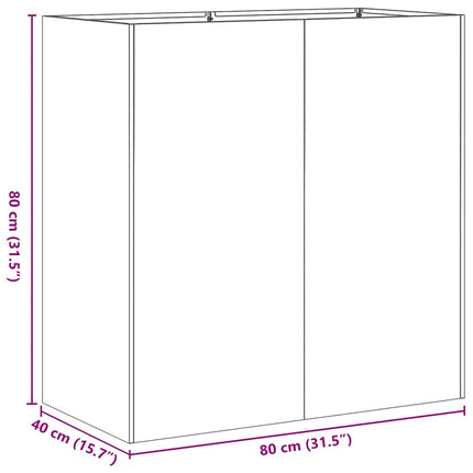 Planteringskärl 80x40x80 cm rostfritt stål