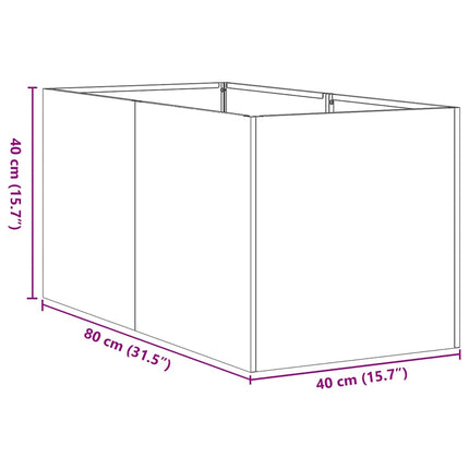 Planteringskärl antracit 40x80x40 cm kallvalsat stål