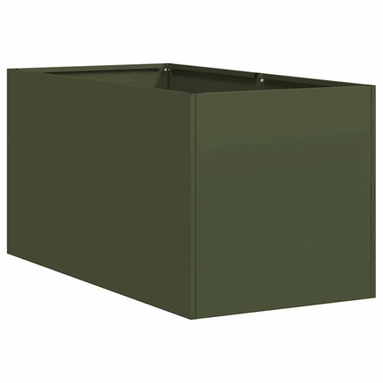 Planteringskärl olivgrön 40x80x40 cm kallvalsat stål