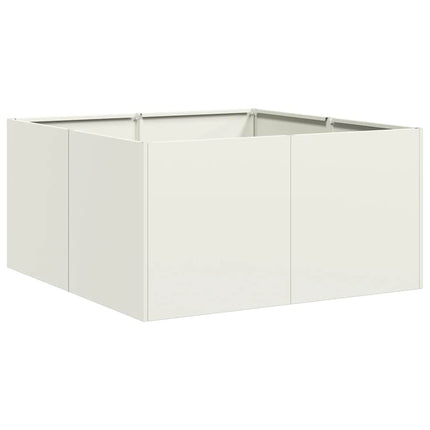 Planteringskärl vit 80x80x40 cm kallvalsat stål