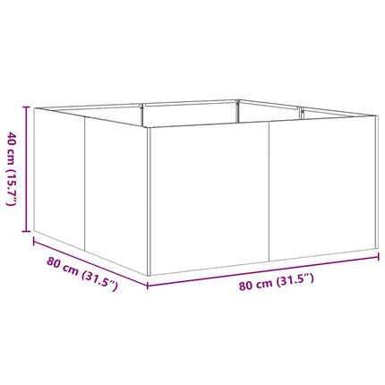 Planteringskärl vit 80x80x40 cm kallvalsat stål