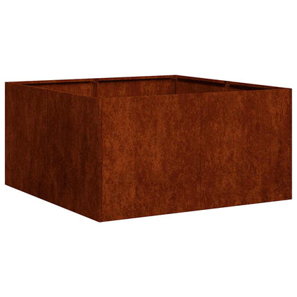 Planteringskärl rostig 80x80x40 cm väderbeständigt stål