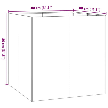 Odlingslåda svart 80x80x80 cm stål
