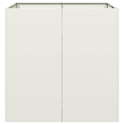 Planteringskärl vit 80x80x80 cm stål