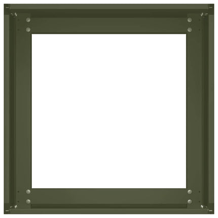 Planteringskärl olivgrön 40x40x30 cm stål