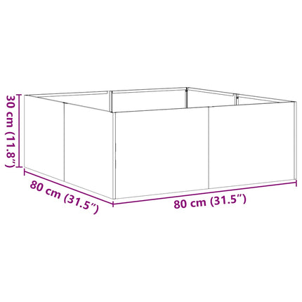 Planteringskärl svart 80x80x30 cm stål