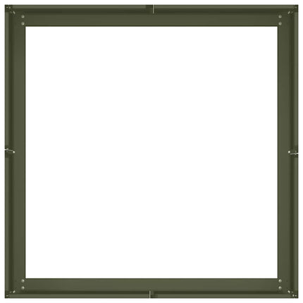 Planteringskärl olivgrön 80x80x30 cm stål