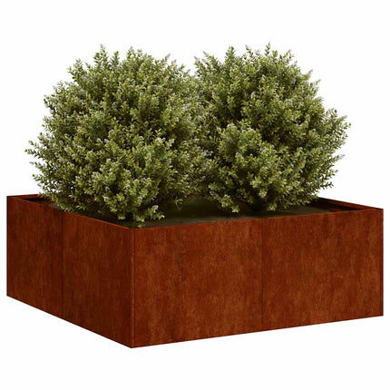 Planteringskärl rostig 80x80x30 cm väderbeständigt stål