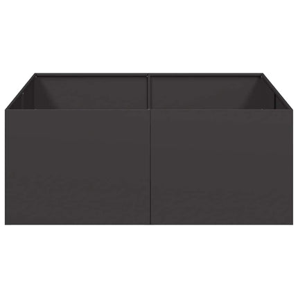 Planteringskärl svart 100x100x40 cm stål