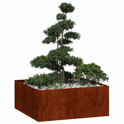Planteringskärl rostig 100x100x40 cm väderbeständigt stål