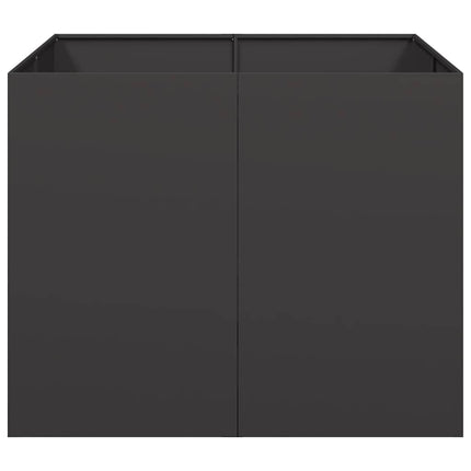 Planteringskärl svart 100x100x80 cm stål