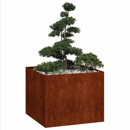 Planteringskärl rostig 100x100x80 cm väderbeständigt stål