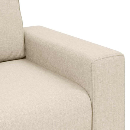 Soffa 3 st Beige Linnenblandad tyg