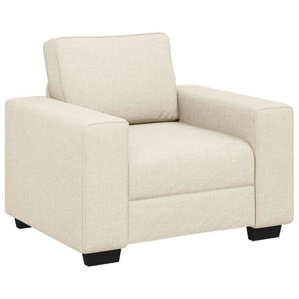 Soffa 3 st Beige Linnenblandad tyg