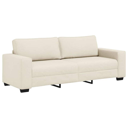 Soffa 3 st Beige Linnenblandad tyg