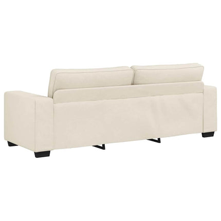Soffa 3 st Beige Linnenblandad tyg