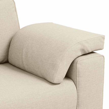 Soffa 3 pcs Beige 219 x 77 x 82 cm Linnenblandad tyg
