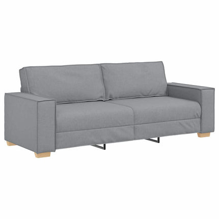 Soffa 3 pcs Ljusgrå 220 x 80 x 84 cm Linnenblandad tyg