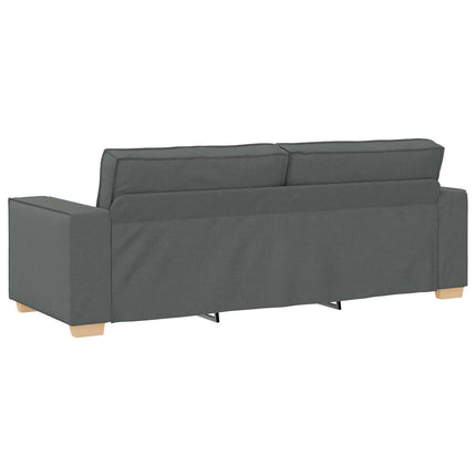 Soffa 3 pcs Mörkgrå 220 x 80 x 84 cm Linnenblandad tyg
