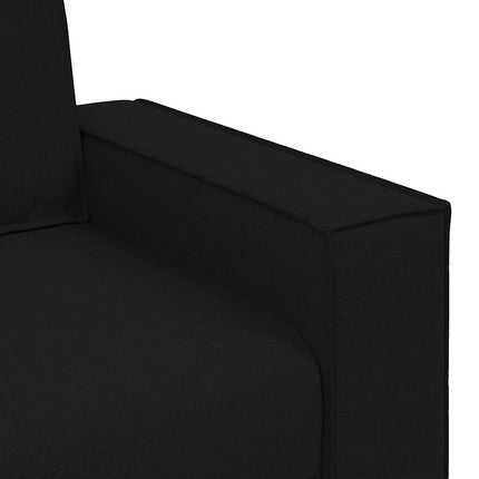 Soffa 3 pcs Svart 220 x 80 x 84 cm Linnenblandad tyg