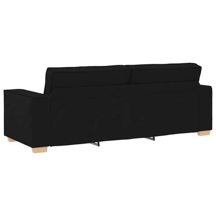 Soffa 3 pcs Svart 220 x 80 x 84 cm Linnenblandad tyg