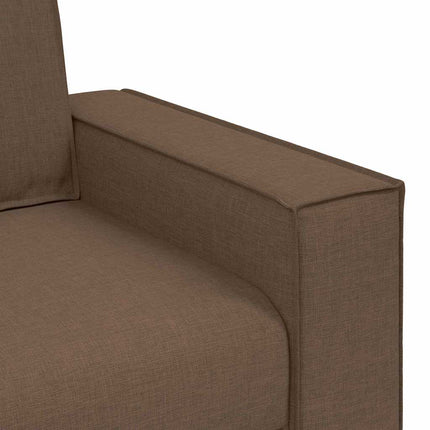 Soffa 3 pcs Brun 220 x 80 x 84 cm Linnenblandad tyg