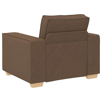 Soffa 3 st Brun Linnenblandad tyg