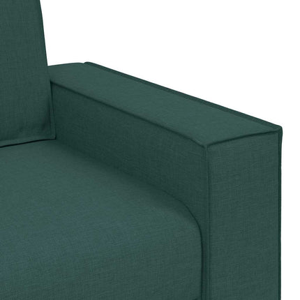 Soffa 3 pcs Mörkgrön 220 x 80 x 84 cm Linnenblandad tyg